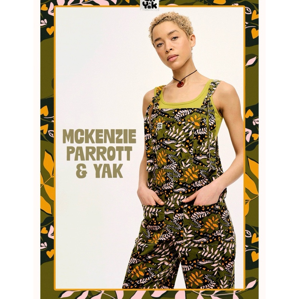 Lucy & Yak Olive and Mustard Crocodile Jumpsuit 18/22